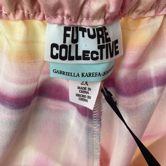 Future Collective Pastel Stripe Tie-Waist Paperbag Shorts - Picture 7 of 10